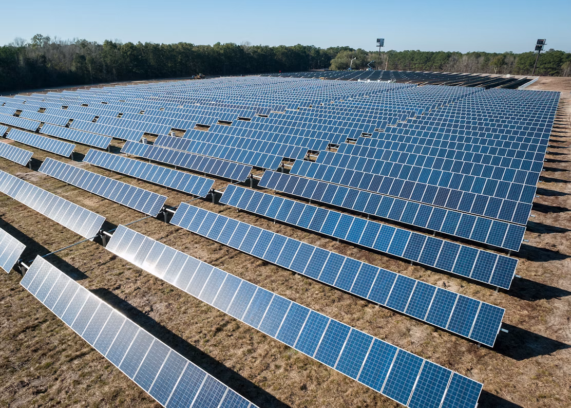 Ground mount solar plant with tracking systems